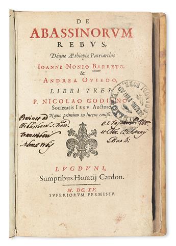 TRAVEL  GODINHO, NICOLÃO, S.J. De Abassinorum rebus. 1615